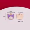 HehuiDiy Accesorios Sanrio Dibujos Animados Kuromi Esmalte Colgante Pulsera Llavero Encanto