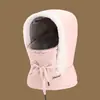 Chapéu Espesso Quente Lei Feng com Forro de Lã para o Inverno com Proteção de Pescoço à Prova de Vento e Frio Máscara Facial Integrada, Chapéu de Algodão Pulôver à Prova de Frio para Ciclismo