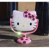 Espejo de Diamante con Estampado de Leopardo Hello Kitty, Espejo de Escritorio Giratorio de Princesa, Espejo de Maquillaje Kt, Paquete de Materiales DIY, Regalo Hecho a Mano