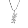 Nuevo Collar de Conejo con Diamantes Completos, Año del Conejo, para Mujer, Estilo ins, Celebridad de Internet, Hip-hop, Colgante Distintivo, Cadena Larga de Lana Versátil