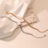Pulsera de Acero Inoxidable Chapado en Oro de 18 Quilates con Forma de Corazón Simple y Versátil Transfronteriza Aogu para Mujer Pulsera Apilable Doble Capa Versátil de Nicho