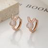 Aretes de ópalo de conejo de plata esterlina 925 para Mujer Nuevos aretes de conejo lindos estilo simple joyería de oreja de alta gama ins