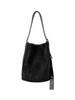 Bolso de mano Otoño e Invierno Coreano Gran Capacidad Nuevo para Mujer Bolso de Hombro Único de Gamuza Cilíndrico Simple Nicho Bolso Cubo de Viaje
