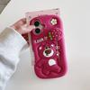 Lindo Oso Fresa Adecuado para Funda de Teléfono Móvil Apple 16Promax 15Pro Resistente a Caídas Iphone14 Silicona 13/12 Femenino