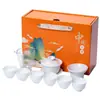 Juego de té Kung Fu de porcelana blanca Dehua, juego completo de alta gama para uso doméstico, caja de regalo para eventos, regalo corporativo para empresas, recuerdo