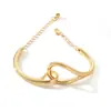 Diseño de Moda Transfronterizo Europeo y Americano, Pulsera Minimalista de Metal en Forma de Anillo Simple y de Alta Gama para Mujer