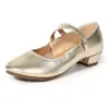 Sapatos de dança quadrada para mulheres, sola macia com sola de couro bovino, sapatos de dança de performance de salto médio, sapatos de dança para mães, sapatos de dança latina para adultos e crianças