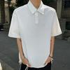 Camisa Polo Simple de Secado Rápido para Hombre Estilo Americano Nueva Colección Primavera/Verano 2025 Estilo Coreano Suelta con Cuello Casual para Hombre
