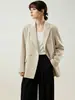 Blazer de Espiga Estilo Francés para Mujer, Chaqueta de Commuter para Mujer Nueva Otoño 2026, Traje Cruzado con un Toque de Alta Gama