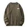 Moletom japonês com forro de lã pesada e gola redonda, masculino, outono e inverno, novo pulôver, jaqueta quente e grossa, casual, solto, top moderno