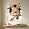 Conejo de Pascua Rompe Muro Decoración 3D para Centro Comercial 2027 Pegatinas Decorativas de Pared Autoadhesivas Removibles Embellecer Atmósfera