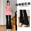 Pantalones Largos de Fitness de Talle Alto con Control de Abdomen, Elásticos, con Aleta de Tiburón y Micro-bota para Mujer, de Primavera y Otoño, Tallas Grandes, para Moldear la Pierna, Casuales para Usar por Encima