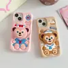 Funda de Teléfono Linda de Silicona Oso Duffy Shirley Rose para iPhone 17 Pro Max, Compatible con Soporte Apple 16, 15 para Mujeres, 14
