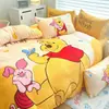 Judy Mickey Tamaño Grande Espesado Leche Polar Juego de Cuatro Piezas Niños Princesa Coral Polar Funda de Edredón Sábana Juego de Tres Piezas Ropa de Cama