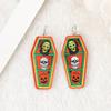 Pendientes, collar y llavero de acrílico con diseño de fantasma navideño de terror transfronterizo.