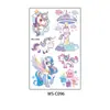 Tatuaje de Unicornio con Purpurina Nueva Serie Morada de Dibujos Animados Lindo y Soñador Pequeño Pony Tatuaje Temporal Desechable