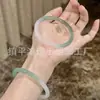 Pulsera de ágata redonda de 6 mm color verde aceituna semi-paisaje de jade de hielo natural, brazalete semi-paisaje de jadeíta, suministro para transmisión en vivo