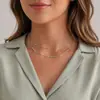 Joyería Transfronteriza Europea y Americana, Collar Colgante Sencillo de Pedrería Transparente para Mujer, Moderno Collar de Cadena Doble con Cuentas