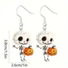 Pendientes de Tres Murciélagos Negros Estilo Punk Gótico Europeo y Americano Transfronterizos Geniales Modernos Exagerados Elegantes Ganchos para Orejas de Halloween