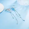 Presilha de orelha com borla de borboleta super etérea para mulheres, design único, ear cuff de alta qualidade, presilha para cartilagem da orelha sem furo para o verão