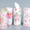 Caixa de Lenços para Carro com Estampa Floral, Lenço Descartável Portátil, Lenço Promocional com Logotipo Personalizável