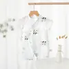 Ropa de Verano para Bebé Algodón Puro Aa Delgada Sin Huesos Ropa Harper para Recién Nacidos Niños y Bebés Manga Corta Cuello Monje Todo en Uno