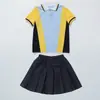 Trajes de Uniforme Escolar de Manga Corta de Verano para Estudiantes de Primaria y Secundaria, Uniformes de Jardín de Infancia, Uniformes de Clase de Deportes para Hombres y Mujeres, Uniformes para Actuaciones del Día del Niño