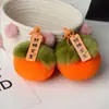 Colgante de Felpa con Diseño de Caqui Pequeño, Caqui de Imitación de Piel de Conejo, Llavero Colgante de Bola de Felpa para Bolsa