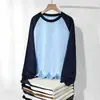 Camiseta de Manga Larga Redonda con Hilo Raglán Pesado de 250g Personalizada para Mujer Ropa de Trabajo Holgada Camisa Cultural Top