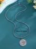 Collar con Puntero de Brújula Europeo y Americano Moda Retro Cadena para Clavícula de Hombre Aleación Cadena para Suéter Joyería Personalizada Otoño e Invierno Venta al por Mayor