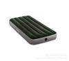 INTEX 64106 Cama de aire individual verde flocado con línea de tracción, cama inflable ligeramente pequeña, cama de camping engrosada