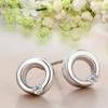 Pendientes de botón Pinduoduo Kuaishou personalizados de moda simples redondos encantadores con nudo lila para mujer minimalistas de circonita lindos pendientes