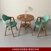 Conjunto de Mesa e Cadeiras Estilo Nórdico Italiano, Combinação de Mesa Redonda, Luxo Leve, Design Moderno Simples, Adequado para Negociações Comerciais, Varanda, Chá de Leite, Lazer, Sala de Estar