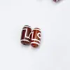 Cuentas dzi de ágata rojo con pátina de alto contenido de aceite de nueve ojos estilo Tíbet con contraste de color claro, cuentas sueltas con múltiples patrones, accesorios decorativos para pulseras al por mayor