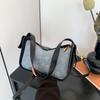 Bolso de Moda en Mezclilla para Mujer 2024 Primavera y Verano Nuevo Bolso de Hombro Cruzado para el Antebrazo Casual de Oficina para Mujer