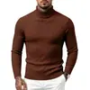 Ropa de Hombre Transfronteriza Comercio Exterior Suéter de Cuello Alto Hombre Otoño Invierno Cuello Alto Comercio Exterior Casual Moda Simple Punto Trenzado Capa Base Tejidos