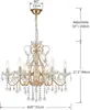 Candelabro de cristal estilo europeo, lámpara elegante para sala de estar de villa, lámpara lujosa para comedor, lámpara para salón de hotel de edificio dúplex, salón de bodas