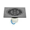 Drenaje de Piso Rectangular Largo para Baño de Acero Inoxidable Negro con Características Anti-Insectos y Anti-Olores, Núcleo Magnético Engrosado, Núcleo de Cobre