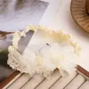 Faixa de Cabelo Infantil Estilo Coreano, Acessórios de Cabelo para Bebês, Tiara de Princesa com Flor de Rede, Faixa de Cabeça para Foto de Aniversário Lua Cheia