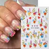 Pegatinas Transfronterizas para Uñas Nuevas Flores de Rosa Frescas de Verano Pequeñas Flores de Margarita Pegatinas Adhesivas para Uñas Venta al por Mayor