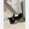 Zapatos de Cuero de Suela Gruesa Versátiles Estilo Japonés con Punta Redonda para Mujer 2025 Nuevos Zapatos Negros de Verano para Combinar con Faldas Zapatos Mary Jane de Tacón Grueso