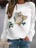 Suéter Eurocode para Mujer 2023 Estampado de Moda Estación Independiente Estaciones Indie Suéter de Búho Camisa Base