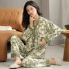 Pijama feminina atacado transfronteiriço primavera e outono novo algodão imitação manga comprida senso de alta qualidade doce casual fofo roupa de casa terno
