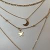 C023 Collar de mapa estelar de luna de moda estilo coreano temperamento simple cadena de clavícula de celebridad de TikTok cadena de hueso de serpiente joyería
