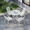 Balcón Patio de Recreo Hogar Mesa y Sillas Silla Exterior Tienda de Té con Leche Silla de Hierro y Plástico Exterior Silla Exterior