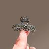 Presilha Avançada de Strass Tamanho Pequeno Clip de Agarre Novo Chegada Feminino Presilha de Cabelo Preto Fosco Presilha de Cabelo de Metal de Nicho Presilha para Franja Cabelo Quebrado Acessório de Cabeça