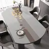 Jogo Americano Oval para Mesa de Jantar, À Prova d'Água, À Prova de Óleo, Não Lavável, Luxo Leve, Sensação de Alta Qualidade, Protetor de Tampo de Mesa Redondo Dobrável
