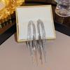 Brincos de Borla de Luxo Acessível com Agulha de Prata S925 Verão Moda de Alta Qualidade Versátil Elegante Brincos Cheios de Diamantes Brincos Super Brilhantes para Mulheres