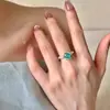 Sabor de Verano Verde Paraíba Menta Mamba Anillo de Luz Moda de Lujo Anillo de Diamante Verde para Mujeres