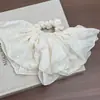 Anillo para el cabello estilo intestino grueso hueco blanco estilo francés para mujer, estilo retro Mori, liga para el cabello de alta gama, accesorio para la cabeza, nuevo estilo 2025